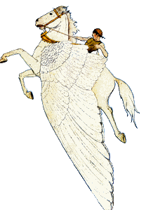 A picture of Perseus flying on Pegasus.